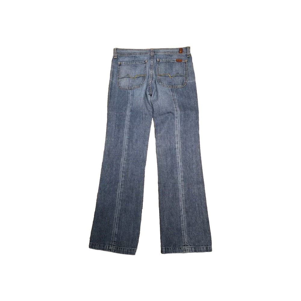 7 For All Mankind Jerome‎ Dahan Flare Jean Womens 31 Trendy Chic Mid Rise